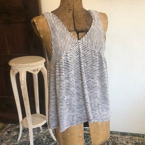 Charcoal gray and white stripe tank, size M